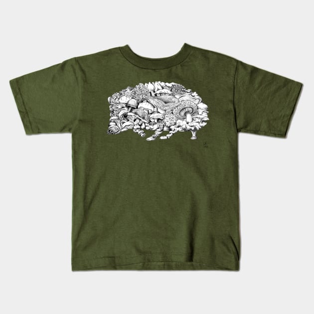 Mushroom Hedgehog Kids T-Shirt by UrsulaRodgers